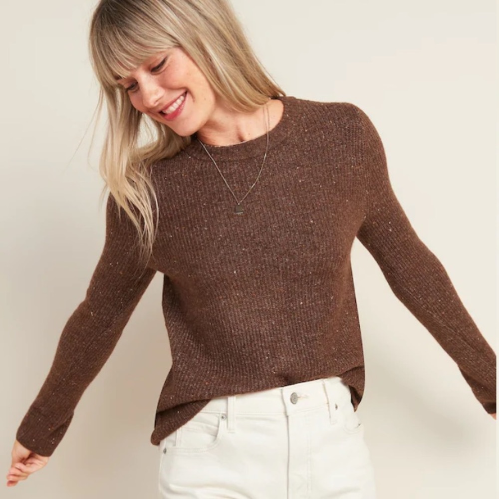 Cozy textured crew neck sweater Sz S